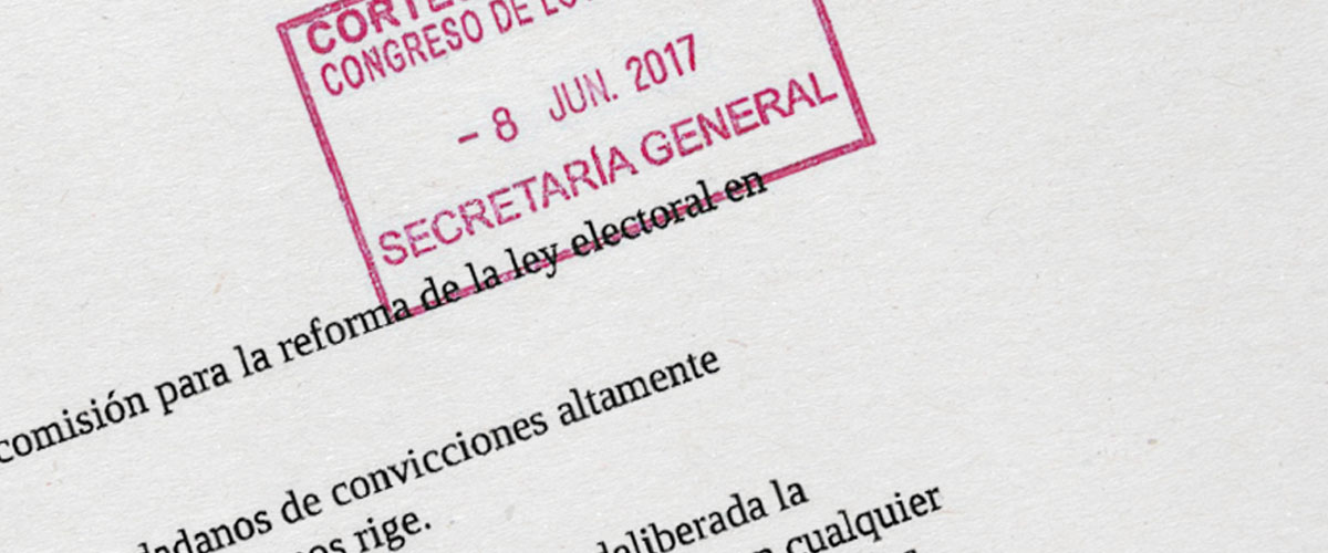 Solicitud de reforma de la Ley Electoral presentada en el Congreso de los Diputados